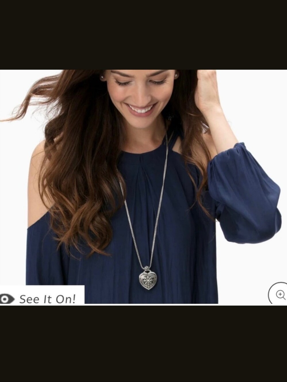 Brighton Silver-Tone Heart Locket Pendant Necklace with Filigree Star